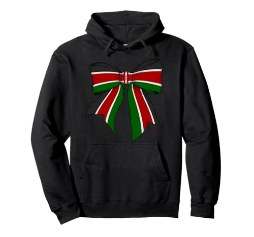 Kenia Kenia Pride Flag Girl Coquette Bow Ribbon Pullover Hoodie Kenia Kenia Pride Flag Girl Coquette Bow Ribbon Pullover Hoodie von Womens Coquette Bow Kenya Heritage Flag Gifts