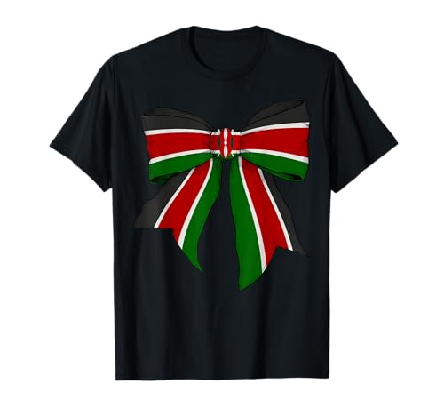 Kenia Kenia Pride Flag Girl Coquette Bow Ribbon T-Shirt Kenia Kenia Pride Flag Girl Coquette Bow Ribbon T-Shirt von Womens Coquette Bow Kenya Heritage Flag Gifts