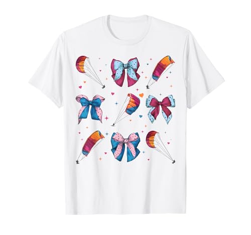 Drachen-Surfdrachen Surfer Girl Coquette Bow T-Shirt von Womens Coquette Bow Kite Surfing Kite Surfer Gifts