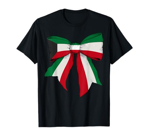 Kokettenschleifenband mit kuwaitischer Pride-Flagge für Mädchen T-Shirt Kokettenschleifenband mit kuwaitischer Pride-Flagge für Mädchen T-Shirt von Womens Coquette Bow Kuwait Heritage Flag Gifts