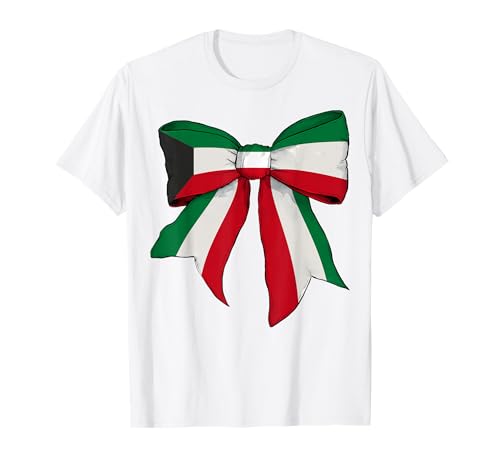 Kokettenschleifenband mit kuwaitischer Pride-Flagge für Mädchen T-Shirt Kokettenschleifenband mit kuwaitischer Pride-Flagge für Mädchen T-Shirt von Womens Coquette Bow Kuwait Heritage Flag Gifts