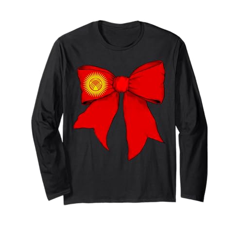 Kirgisistan Kirgisische Stolz Flagge Mädchen Kokette Schleife Band Langarmshirt Kirgisistan Kirgisische Stolz Flagge Mädchen Kokette Schleife Band Langarmshirt von Womens Coquette Bow Kyrgyzstan Heritage Flag Gifts