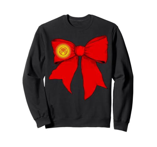 Kirgisistan Kirgisische Stolz Flagge Mädchen Kokette Schleife Band Sweatshirt Kirgisistan Kirgisische Stolz Flagge Mädchen Kokette Schleife Band Sweatshirt von Womens Coquette Bow Kyrgyzstan Heritage Flag Gifts
