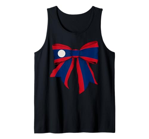 Laos Laotische Flagge Mädchen Kokette Schleife Band Tank Top Laos Laotische Flagge Mädchen Kokette Schleife Band Tank Top von Womens Coquette Bow Laos Heritage Flag Gifts