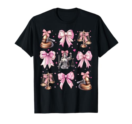 Lawyer Advocate Scales of Justice, Mädchen, Kokette, Schleife, rosa, Mama T-Shirt Lawyer Advocate Scales of Justice, Mädchen, Kokette, Schleife, rosa, Mama T-Shirt von Womens Coquette Bow Law School Graduation Gifts