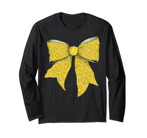 Zitronenscheibe mit gelbem Muster für Mädchen mit Schleife Langarmshirt Zitronenscheibe mit gelbem Muster für Mädchen mit Schleife Langarmshirt von Womens Coquette Bow Lemon Slice Gifts