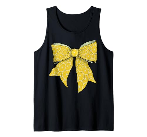 Zitronenscheibe mit gelbem Muster für Mädchen mit Schleife Tank Top Zitronenscheibe mit gelbem Muster für Mädchen mit Schleife Tank Top von Womens Coquette Bow Lemon Slice Gifts