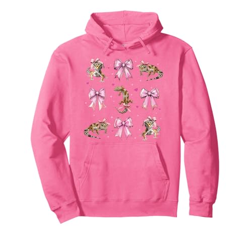 Leopard Gecko Eidechse Mädchen Kokette Schleife Rosa Mama Pullover Hoodie von Womens Coquette Bow Leopard Gecko Lizard Gifts