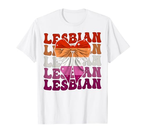 Lesbische Flagge Pride LGBTQ Mädchen Kokette Schleife Band T-Shirt Lesbische Flagge Pride LGBTQ Mädchen Kokette Schleife Band T-Shirt von Womens Coquette Bow Lesbian Flag LGBTQ Gifts