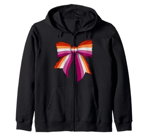 Lesbian Pride Flag LGBTQ Girl Coquette Bow Kapuzenjacke Lesbian Pride Flag LGBTQ Girl Coquette Bow Kapuzenjacke von Womens Coquette Bow Lesbian Pride LGBTQ Gifts