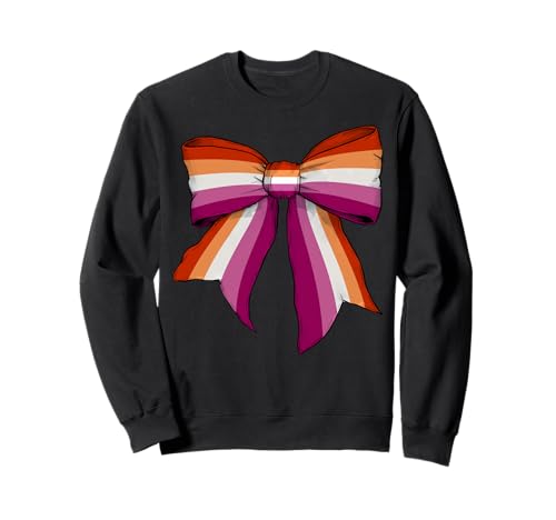 Lesbian Pride Flag LGBTQ Girl Coquette Bow Sweatshirt Lesbian Pride Flag LGBTQ Girl Coquette Bow Sweatshirt von Womens Coquette Bow Lesbian Pride LGBTQ Gifts