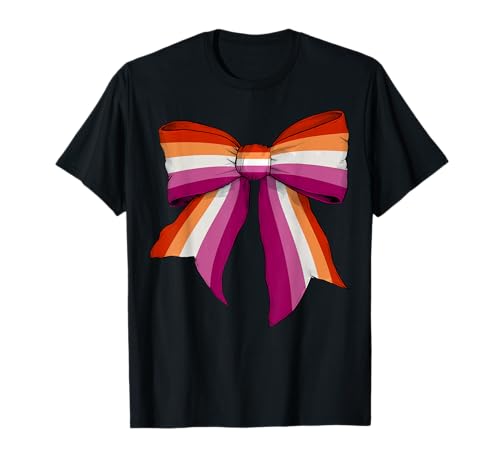 Lesbian Pride Flag LGBTQ Girl Coquette Bow T-Shirt Lesbian Pride Flag LGBTQ Girl Coquette Bow T-Shirt von Womens Coquette Bow Lesbian Pride LGBTQ Gifts