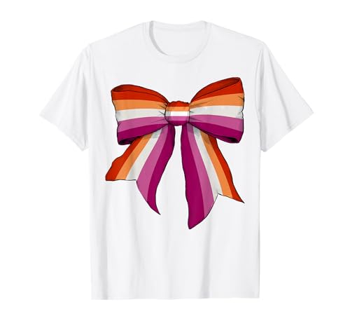 Lesbian Pride Flag LGBTQ Girl Coquette Bow T-Shirt Lesbian Pride Flag LGBTQ Girl Coquette Bow T-Shirt von Womens Coquette Bow Lesbian Pride LGBTQ Gifts