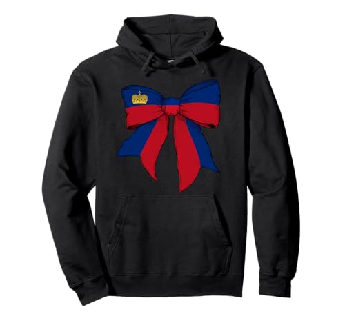 Liechtenstein Liechtensteiner Stolz Flagge Mädchen Kokette Schleife Pullover Hoodie Liechtenstein Liechtensteiner Stolz Flagge Mädchen Kokette Schleife Pullover Hoodie von Womens Coquette Bow Liechtenstein Heritage Gifts