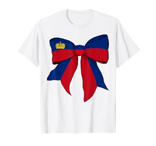 Liechtenstein Liechtensteiner Stolz Flagge Mädchen Kokette Schleife T-Shirt Liechtenstein Liechtensteiner Stolz Flagge Mädchen Kokette Schleife T-Shirt von Womens Coquette Bow Liechtenstein Heritage Gifts