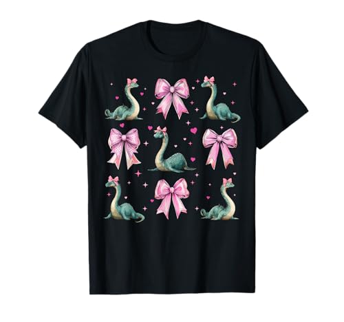 Loch Ness Monster Nessie Plesiosaurier Girl Kokette Schleife Rosa T-Shirt Loch Ness Monster Nessie Plesiosaurier Girl Kokette Schleife Rosa T-Shirt von Womens Coquette Bow Loch Ness Monster Nessie Gifts