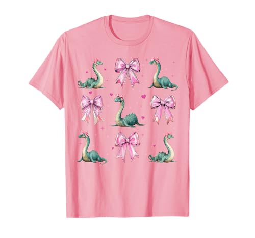 Loch Ness Monster Nessie Plesiosaurier Girl Kokette Schleife Rosa T-Shirt Loch Ness Monster Nessie Plesiosaurier Girl Kokette Schleife Rosa T-Shirt von Womens Coquette Bow Loch Ness Monster Nessie Gifts