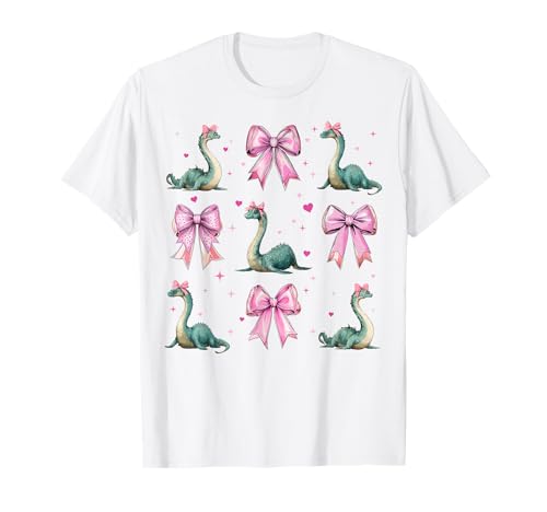 Loch Ness Monster Nessie Plesiosaurier Girl Kokette Schleife Rosa T-Shirt Loch Ness Monster Nessie Plesiosaurier Girl Kokette Schleife Rosa T-Shirt von Womens Coquette Bow Loch Ness Monster Nessie Gifts