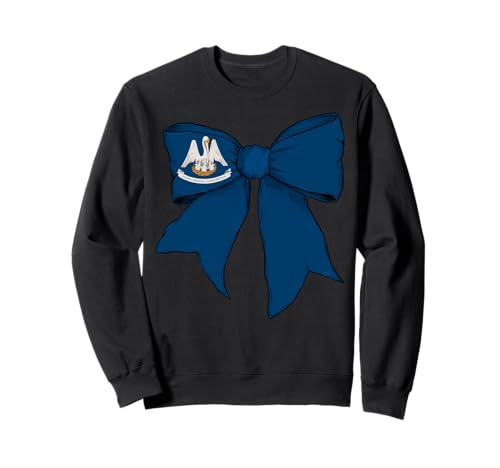 Kokettenschleifenband für Mädchen, Flagge des US-Bundesstaates Louisiana Sweatshirt Kokettenschleifenband für Mädchen, Flagge des US-Bundesstaates Louisiana Sweatshirt von Womens Coquette Bow Louisiana Heritage Flag Gifts