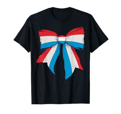 Luxemburg Luxemburger Pride Flag Girl Coquette Bow Ribbon T-Shirt Luxemburg Luxemburger Pride Flag Girl Coquette Bow Ribbon T-Shirt von Womens Coquette Bow Luxembourg Heritage Flag Gifts