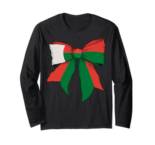 Madagaskar Malagasy Pride Flagge Mädchen Kokette Schleife Band Langarmshirt Madagaskar Malagasy Pride Flagge Mädchen Kokette Schleife Band Langarmshirt von Womens Coquette Bow Madagascar Heritage Flag Gifts