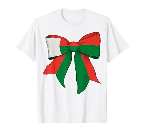 Madagaskar Malagasy Pride Flagge Mädchen Kokette Schleife Band T-Shirt von Womens Coquette Bow Madagascar Heritage Flag Gifts