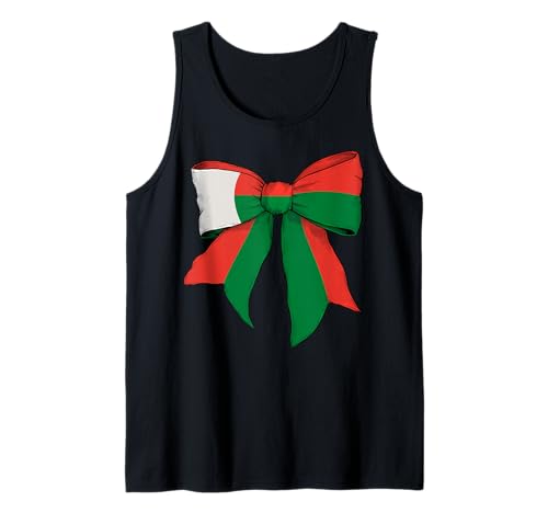 Madagaskar Malagasy Pride Flagge Mädchen Kokette Schleife Band Tank Top von Womens Coquette Bow Madagascar Heritage Flag Gifts