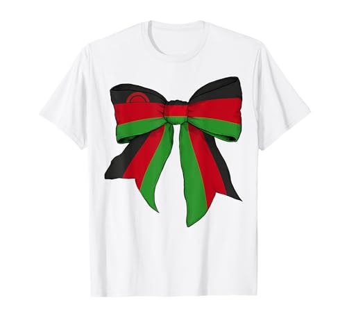 Kokettenschleifenband mit malawischer Flagge für Mädchen T-Shirt Kokettenschleifenband mit malawischer Flagge für Mädchen T-Shirt von Womens Coquette Bow Malawi Heritage Flag Gifts
