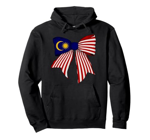 Kokettenschleifenband mit malaysischer Flagge für Mädchen Pullover Hoodie von Womens Coquette Bow Malaysia Heritage Flag Gifts