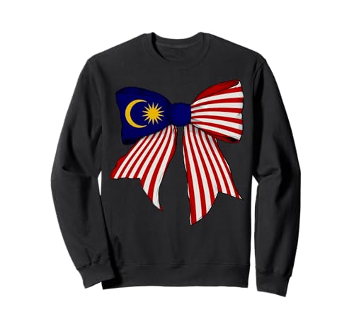 Kokettenschleifenband mit malaysischer Flagge für Mädchen Sweatshirt von Womens Coquette Bow Malaysia Heritage Flag Gifts