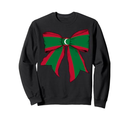 Malediven Maledivische Pride Flagge Mädchen Kokette Schleife Band Sweatshirt von Womens Coquette Bow Maldives Heritage Flag Gifts