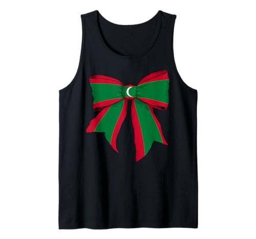 Malediven Maledivische Pride Flagge Mädchen Kokette Schleife Band Tank Top Malediven Maledivische Pride Flagge Mädchen Kokette Schleife Band Tank Top von Womens Coquette Bow Maldives Heritage Flag Gifts