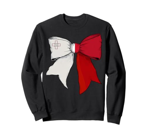 Malta Malteser Stolz Flagge Mädchen Kokette Schleife Band Sweatshirt Malta Malteser Stolz Flagge Mädchen Kokette Schleife Band Sweatshirt von Womens Coquette Bow Malta Heritage Flag Gifts