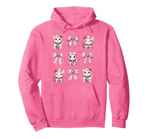 Maneki Neko Japanische Katze Lucky Girl Kokette Schleife Rosa Mama Pullover Hoodie Maneki Neko Japanische Katze Lucky Girl Kokette Schleife Rosa Mama Pullover Hoodie von Womens Coquette Bow Maneki Neko Japanese Gifts