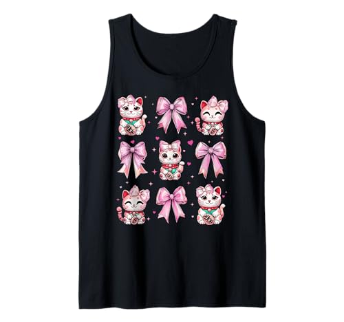 Maneki Neko Japanische Katze Lucky Girl Kokette Schleife Rosa Mama Tank Top Maneki Neko Japanische Katze Lucky Girl Kokette Schleife Rosa Mama Tank Top von Womens Coquette Bow Maneki Neko Japanese Gifts