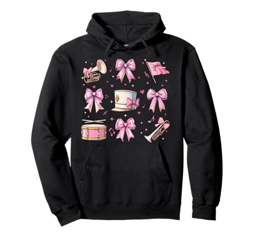 Marching Band Musiker Zylinder Mädchen Kokette Schleife Rosa Mama Pullover Hoodie von Womens Coquette Bow Marching Band Musician Gifts