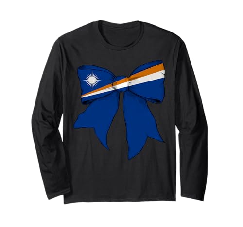 Marshallinseln Marshallese Pride Flagge Mädchen Kokette Schleife Langarmshirt Marshallinseln Marshallese Pride Flagge Mädchen Kokette Schleife Langarmshirt von Womens Coquette Bow Marshall Islands Gifts