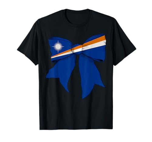 Marshallinseln Marshallese Pride Flagge Mädchen Kokette Schleife T-Shirt Marshallinseln Marshallese Pride Flagge Mädchen Kokette Schleife T-Shirt von Womens Coquette Bow Marshall Islands Gifts