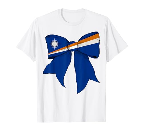 Marshallinseln Marshallese Pride Flagge Mädchen Kokette Schleife T-Shirt Marshallinseln Marshallese Pride Flagge Mädchen Kokette Schleife T-Shirt von Womens Coquette Bow Marshall Islands Gifts