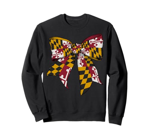 Kokettenschleifenband mit Flagge des Bundesstaates Maryland für Mädchen Sweatshirt Kokettenschleifenband mit Flagge des Bundesstaates Maryland für Mädchen Sweatshirt von Womens Coquette Bow Maryland Heritage Flag Gifts