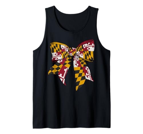 Kokettenschleifenband mit Flagge des Bundesstaates Maryland für Mädchen Tank Top Kokettenschleifenband mit Flagge des Bundesstaates Maryland für Mädchen Tank Top von Womens Coquette Bow Maryland Heritage Flag Gifts