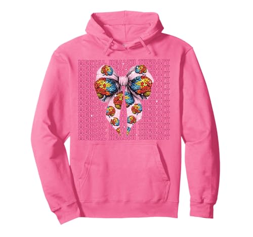 Mental Health Therapy Therapeutin Awareness Girl Coquette Bow Pullover Hoodie Mental Health Therapy Therapeutin Awareness Girl Coquette Bow Pullover Hoodie von Womens Coquette Bow Mental Health Therapy Gifts