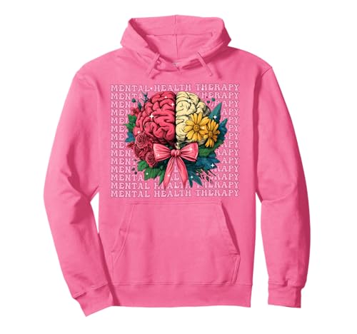 Mental Health Therapy Therapeutin Awareness Girl Coquette Bow Pullover Hoodie von Womens Coquette Bow Mental Health Therapy Gifts