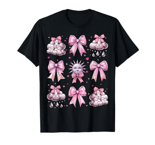 Meteorologie Weatherman Meteorologe Mädchen Kokette Schleife Rosa T-Shirt Meteorologie Weatherman Meteorologe Mädchen Kokette Schleife Rosa T-Shirt von Womens Coquette Bow Meteorology Weatherman Gifts