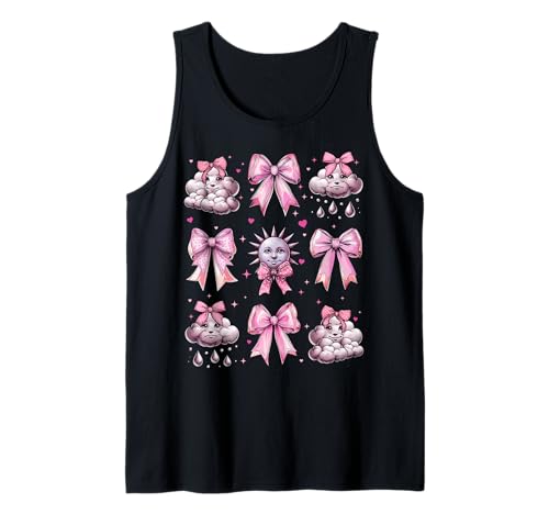 Meteorologie Weatherman Meteorologe Mädchen Kokette Schleife Rosa Tank Top Meteorologie Weatherman Meteorologe Mädchen Kokette Schleife Rosa Tank Top von Womens Coquette Bow Meteorology Weatherman Gifts