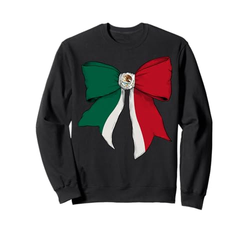 Mexiko Mexikanische Flagge Mädchen Kokette Schleife Band Sweatshirt Mexiko Mexikanische Flagge Mädchen Kokette Schleife Band Sweatshirt von Womens Coquette Bow Mexico Heritage Flag Gifts
