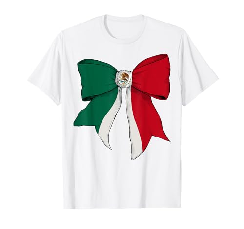 Mexiko Mexikanische Flagge Mädchen Kokette Schleife Band T-Shirt Mexiko Mexikanische Flagge Mädchen Kokette Schleife Band T-Shirt von Womens Coquette Bow Mexico Heritage Flag Gifts