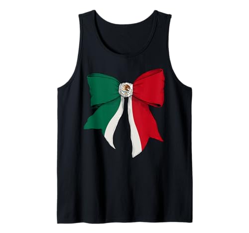 Mexiko Mexikanische Flagge Mädchen Kokette Schleife Band Tank Top Mexiko Mexikanische Flagge Mädchen Kokette Schleife Band Tank Top von Womens Coquette Bow Mexico Heritage Flag Gifts