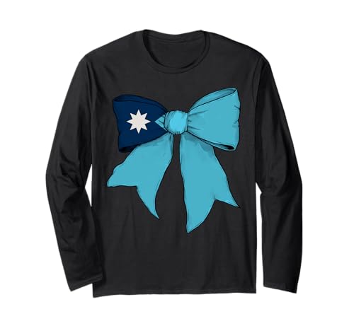 Kokettenschleifenband für Mädchen, Flagge des Bundesstaates Minnesota Langarmshirt Kokettenschleifenband für Mädchen, Flagge des Bundesstaates Minnesota Langarmshirt von Womens Coquette Bow Minnesota Heritage Flag Gifts
