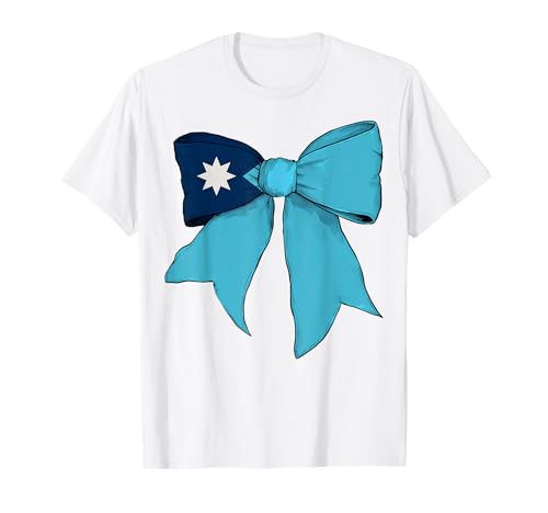 Kokettenschleifenband für Mädchen, Flagge des Bundesstaates Minnesota T-Shirt Kokettenschleifenband für Mädchen, Flagge des Bundesstaates Minnesota T-Shirt von Womens Coquette Bow Minnesota Heritage Flag Gifts
